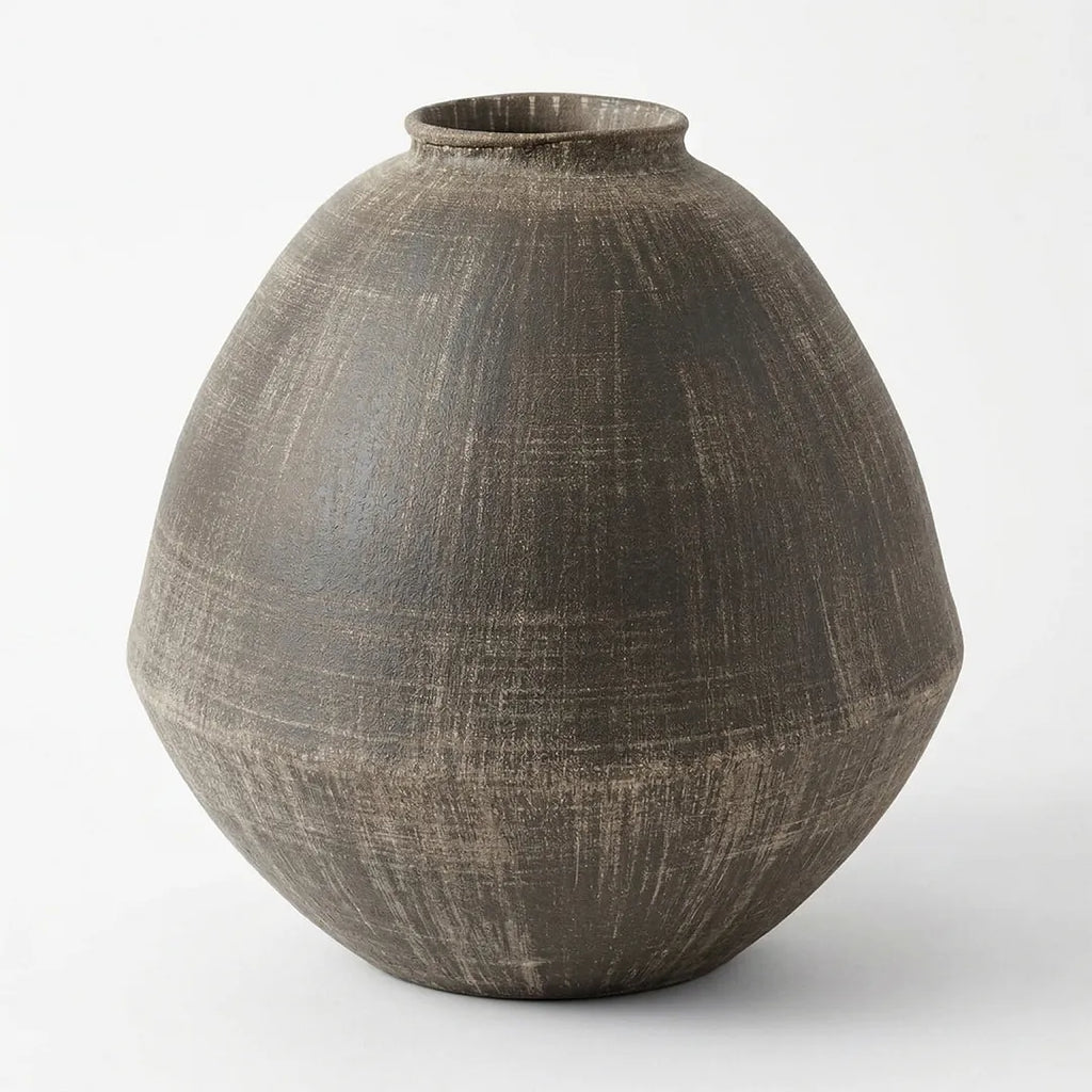 267-1 Textured Ceramic Vase Earth Finish 42 cm