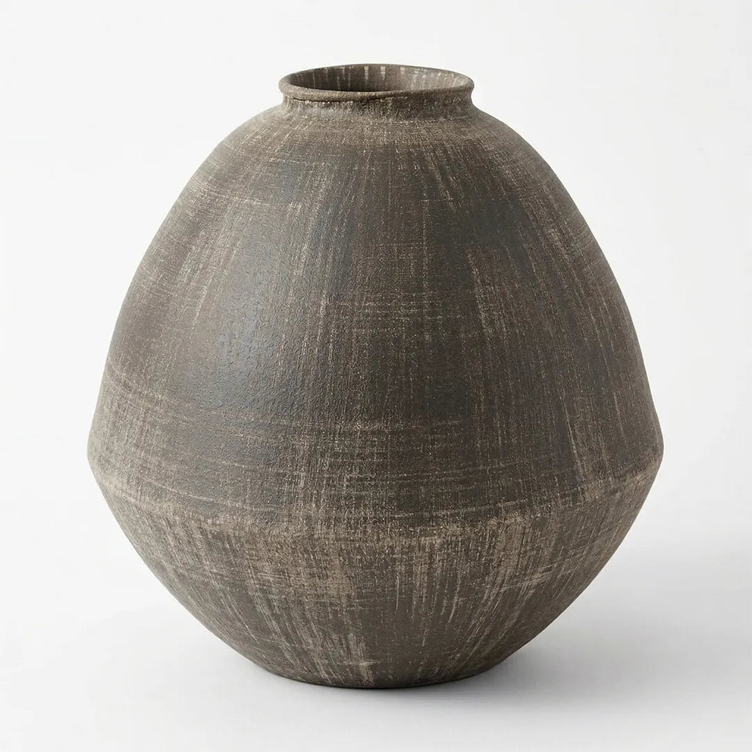 267-1 Textured Ceramic Vase Earth Finish 42 cm
