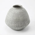 267-4 Textured Ceramic Vase Light Grey Finish 36 cm