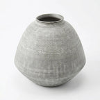 267-4 Textured Ceramic Vase Light Grey Finish 36 cm