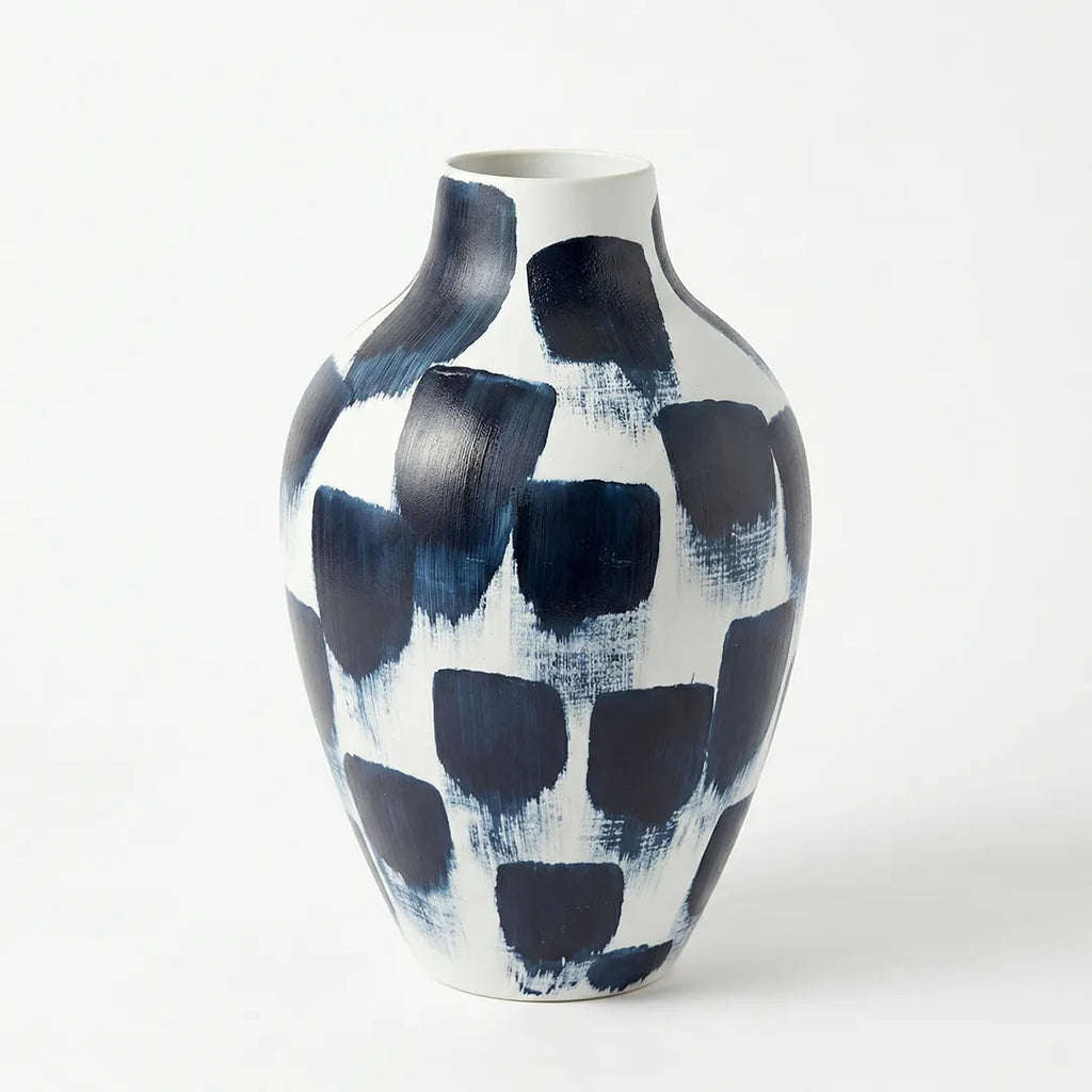 267-8 Ceramic Vase Blue Abstract Pattern 28 cm