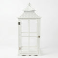 F3-24AW423 Luhpar White Lantern – Wood & Glass (52 x 24 x 24 cm)