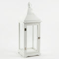 F3-25AW153 Luhpar White Lantern Wood & Glass  (50 × 20 × 20 cm)