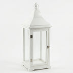F3-25AW153 Luhpar White Lantern Wood & Glass  (50 × 20 × 20 cm)