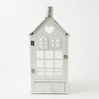 F3-25AW201 Luhpar White House Lantern Wood & Glass (45 × 20 × 12 cm)