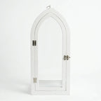 F3-25AW217 Luhpar White Arch Lantern Wood & Glass (45 × 22 × 14 cm)
