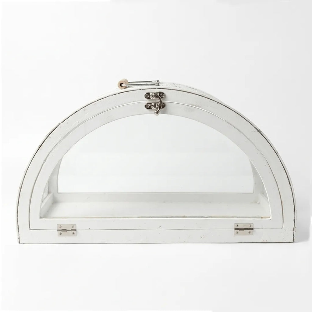 F3-25AW367 Luhpar White Arch Display Lantern Wood & Glass (25 × 45 × 12 cm)