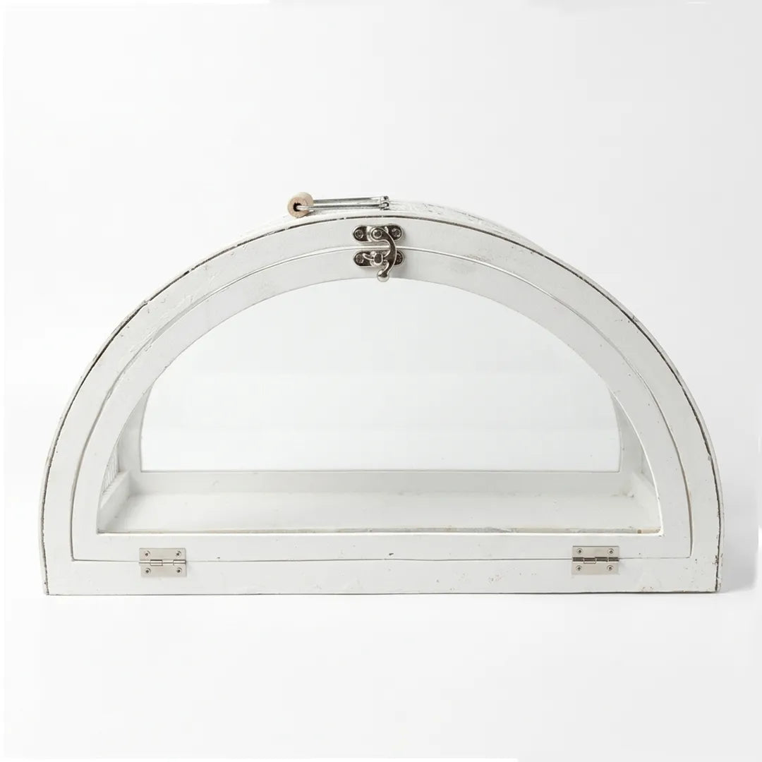F3-25AW367 Luhpar White Arch Display Lantern Wood & Glass (25 × 45 × 12 cm)