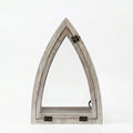 F3-25AW433 Luhpar Distressed Wood Arch Lantern Wood & Glass (28 × 20 × 12 cm)