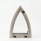 F3-25AW433 Luhpar Distressed Wood Arch Lantern Wood & Glass (28 × 20 × 12 cm)