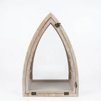 F3-25AW433 Luhpar Distressed Wood Arch Lantern Wood & Glass (28 × 20 × 12 cm)