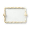 0798-7 Luhpar Glass Cake Tray With Bead Frame 38×23 cm