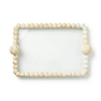 0798-7 Luhpar Glass Cake Tray With Bead Frame 38×23 cm