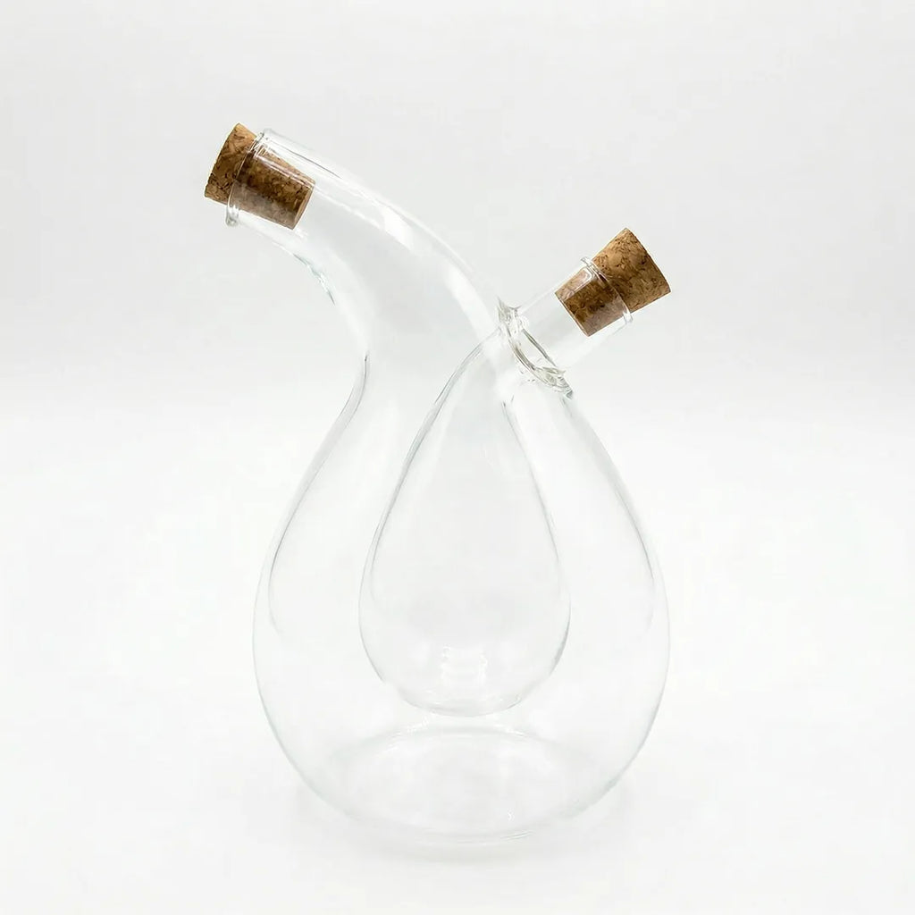 GLA22429 Luhpar Double Oil Glass Bottle 350ml Curved Design