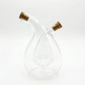 GLA22429 Luhpar Double Oil Glass Bottle 350ml Curved Design