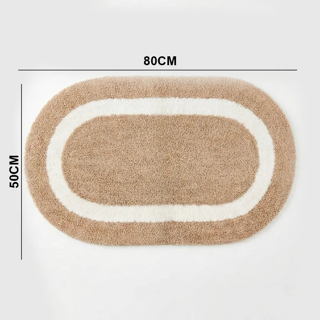 PHBM0018 Luhpar Reversible Cotton Tufted Door Mat Beige & White 50×80 cm