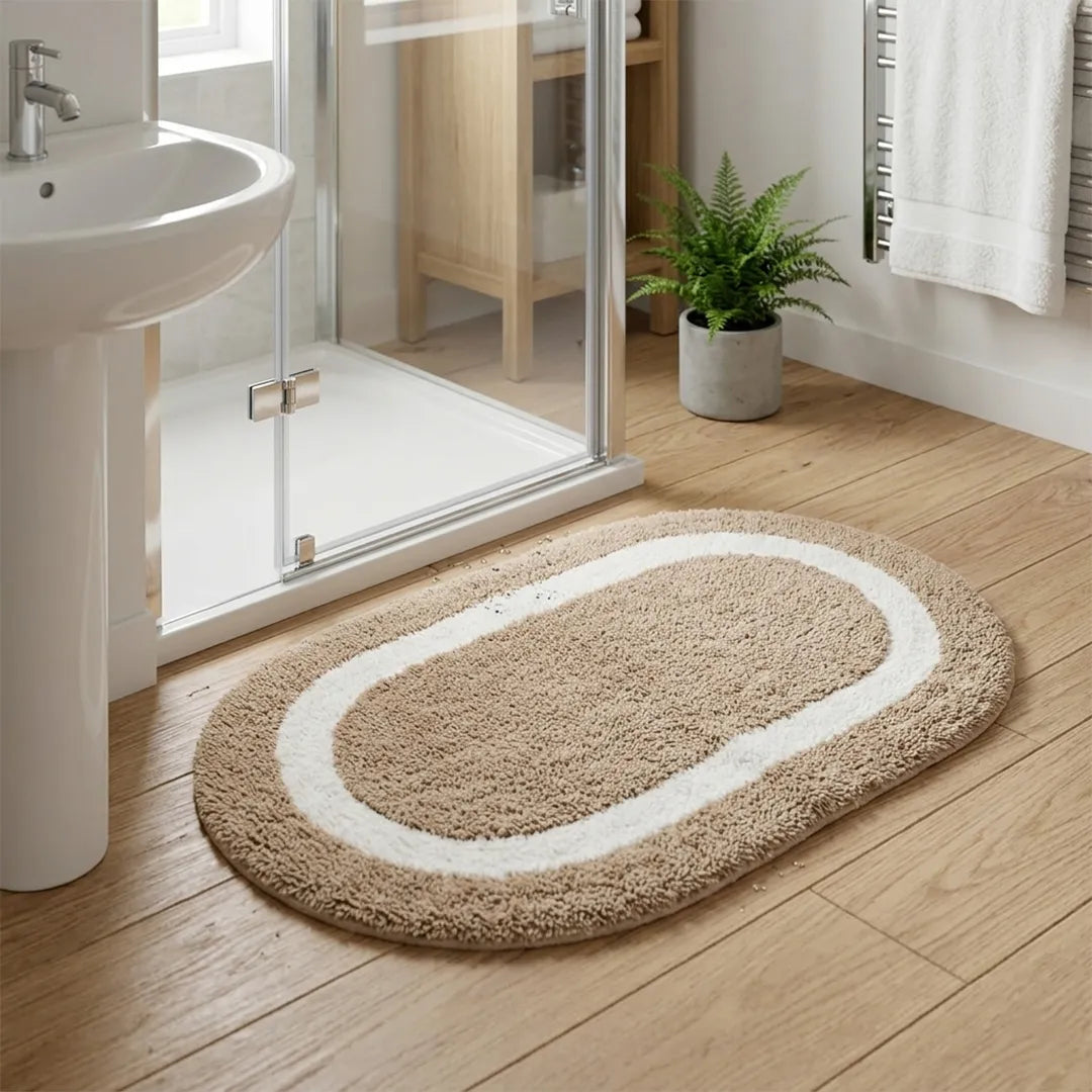 PHBM0018 Luhpar Reversible Cotton Tufted Door Mat Beige & White 50×80 cm