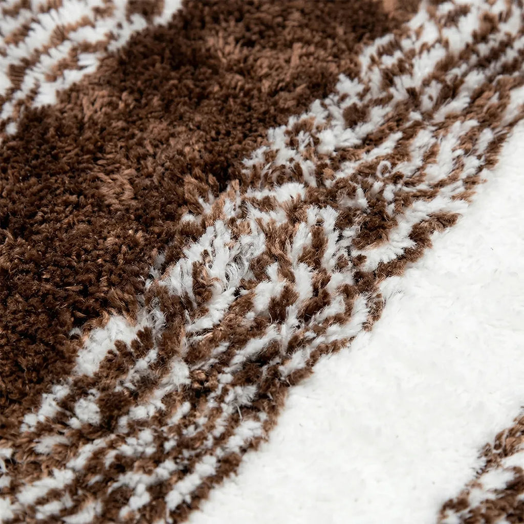 PHBM0032 Luhpar Micro Tufted Door Mat Brown & White 50×80 cm