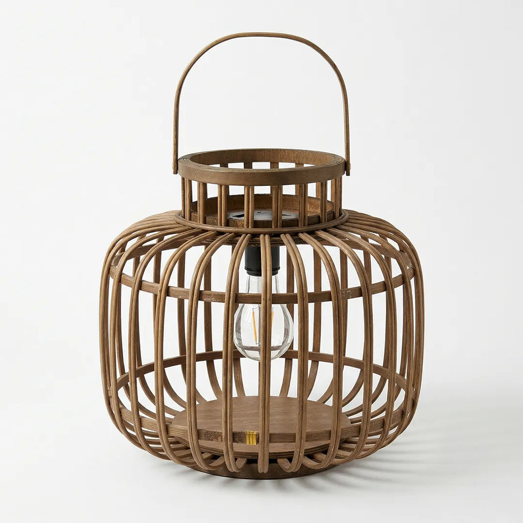 HMD20033 Luhpar Bamboo LED Lantern Natural (30 × 31 × 31 cm)