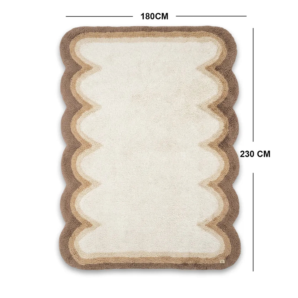SSR2413 NZ Washable Wool Rug Dark Beige 180 × 230 cm