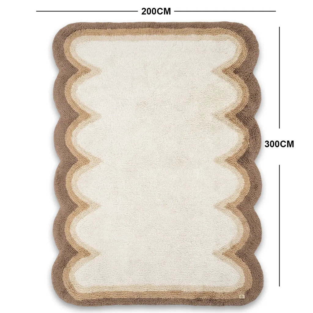 SSR2413 NZ Washable Wool Rug Dark Beige 200 × 300 cm