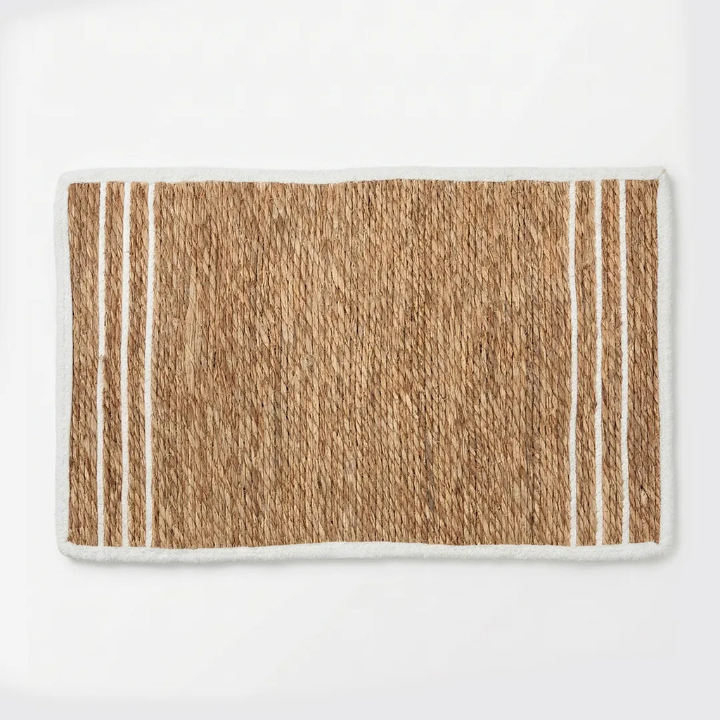 0795-48 Luhpar Seagrass Door Mat Natural & White Striped 60×80 cm