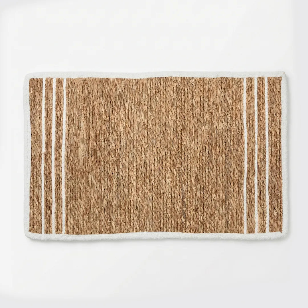 0795-48 Luhpar Seagrass Door Mat Natural & White Striped 60×80 cm