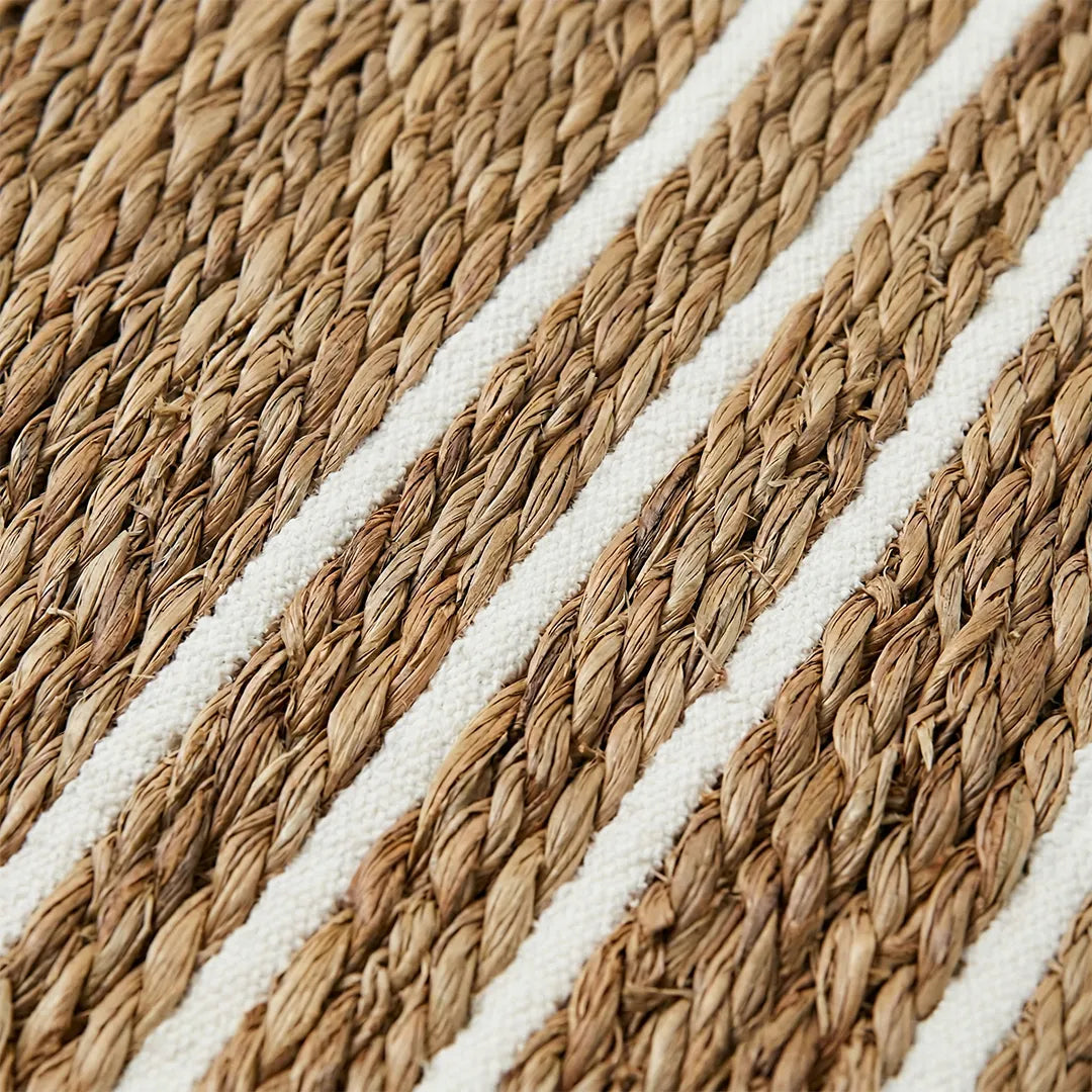 0795-48 Luhpar Seagrass Door Mat Natural & White Striped 60×80 cm