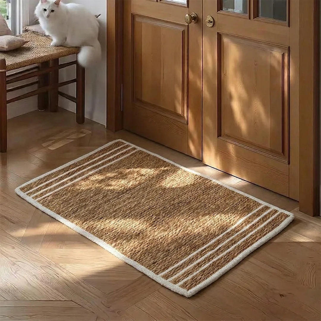 0795-48 Luhpar Seagrass Door Mat Natural & White Striped 60×80 cm