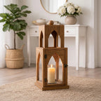 HMD20027 Luhpar Wooden Lantern Natural Wood (50 × 20 × 20 cm)