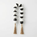RI25-NG02 Luhpar Decorative Black & White Bead Garland with Tassels