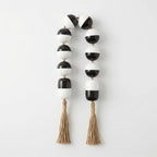 RI25-NG02 Luhpar Decorative Black & White Bead Garland with Tassels