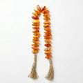 RI25-NG09 Luhpar Decorative Amber Stone Garland Orange with Tassels