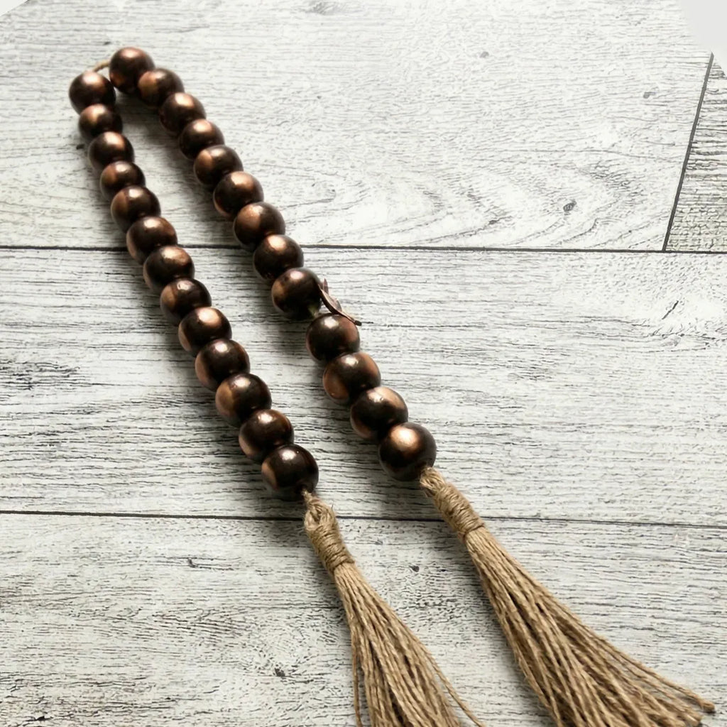 RI25-NG10 Luhpar Decorative Metallic Bead Garland Bronze with Tassels
