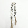 RI25-NG11 Luhpar Decorative Patterned Bead Garland Black & White with Tassels