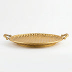 58-3 Luhpar Hammered Gold Round Metal Tray (Small / Medium / Large)