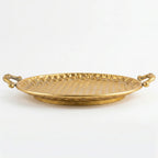 58-3 Luhpar Hammered Gold Round Metal Tray (Small / Medium / Large)