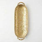 58-5 Luhpar Hammered Gold Oval Metal Tray (Small / Medium)