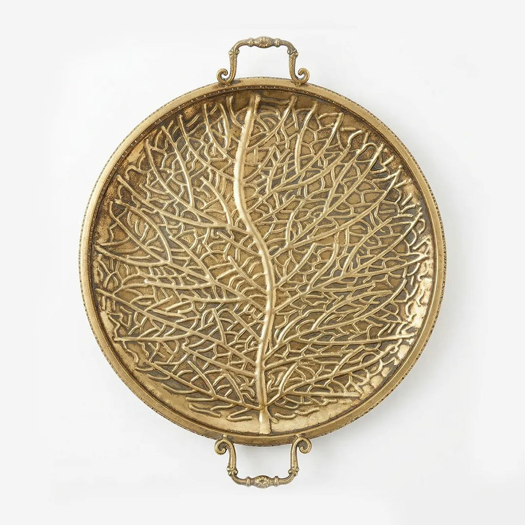 58-10 Luhpar Textured Gold Round Metal Tray (Small / Medium)