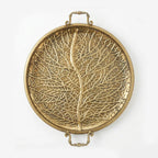 58-10 Luhpar Textured Gold Round Metal Tray (Small / Medium)