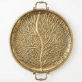 58-10 Luhpar Textured Gold Round Metal Tray (Small / Medium)