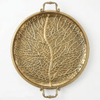 58-10 Luhpar Textured Gold Round Metal Tray (Small / Medium)