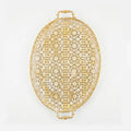 58-12 Luhpar Ornate Gold Oval Metal Tray (Small / Medium)