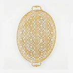 58-12 Luhpar Ornate Gold Oval Metal Tray (Small / Medium)