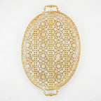 58-12 Luhpar Ornate Gold Oval Metal Tray (Small / Medium)