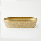 58-17 Luhpar Hammered Gold Oval Metal Tray (Small / Medium / Large)