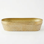58-17 Luhpar Hammered Gold Oval Metal Tray (Small / Medium / Large)