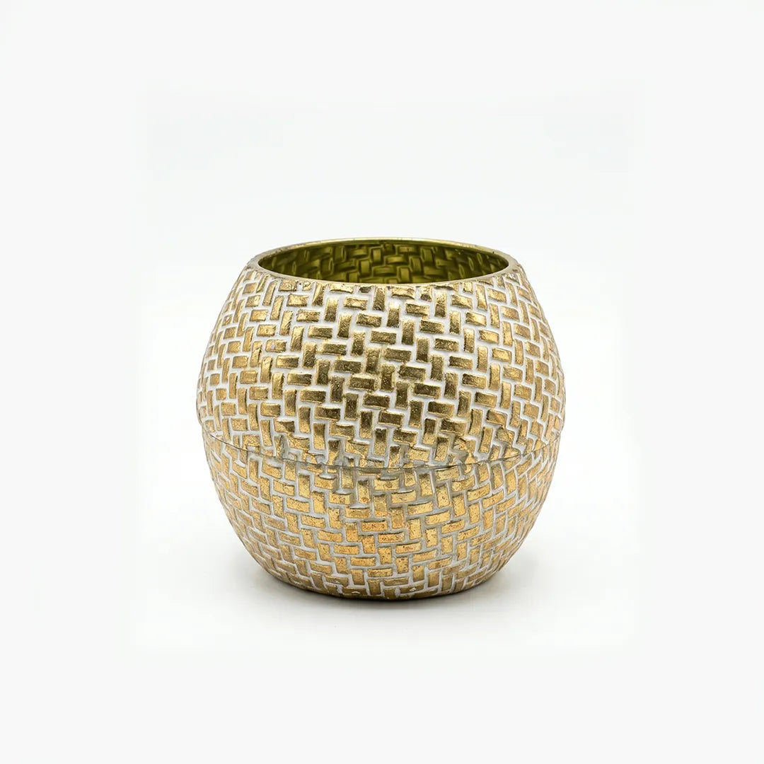 58-18 Luhpar Textured Gold Round Flower Vase (Small / Medium / Large)