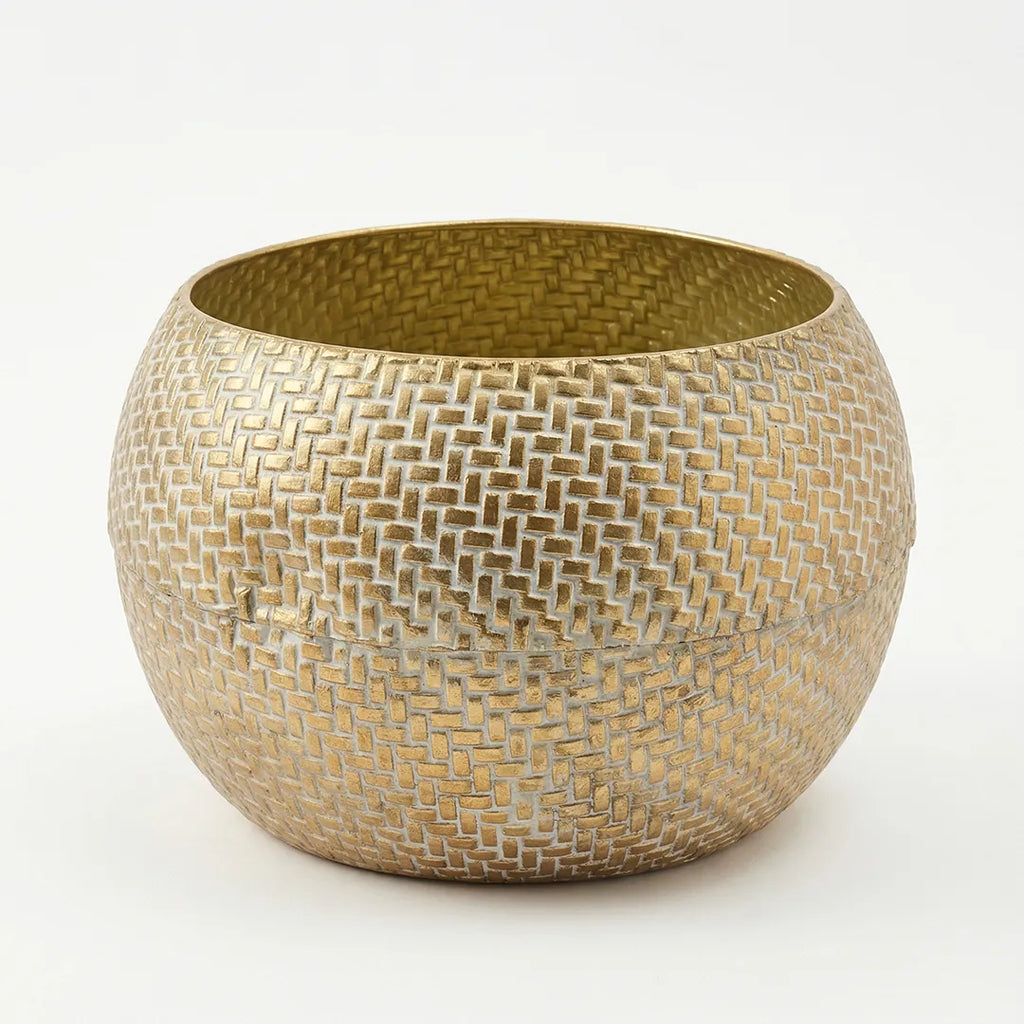58-18 Luhpar Textured Gold Round Flower Vase (Small / Medium / Large)