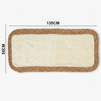 GZMZ379 Luhpar Plush Runner Mat Natural Fiber & Cream 55×135 cm